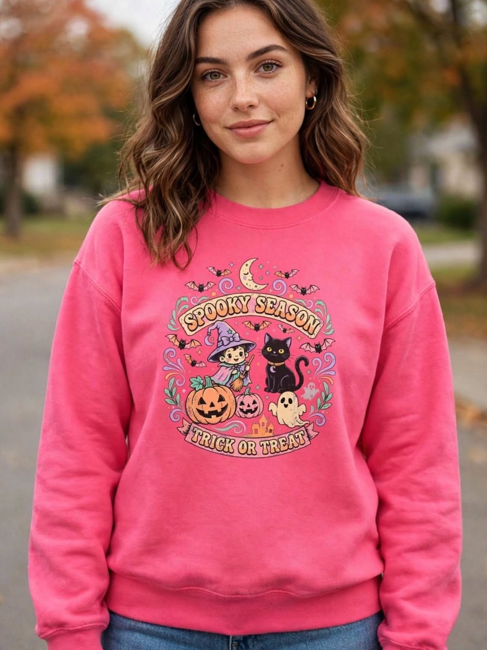 Spooky Season Trick Or Treat Sweatshirt | Retro Halloween Sweatshirt | Boutique